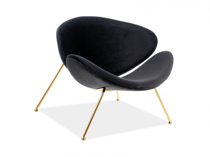 Крісло Signal Major Velvet Чорний / Золотий (Bluvel 19)